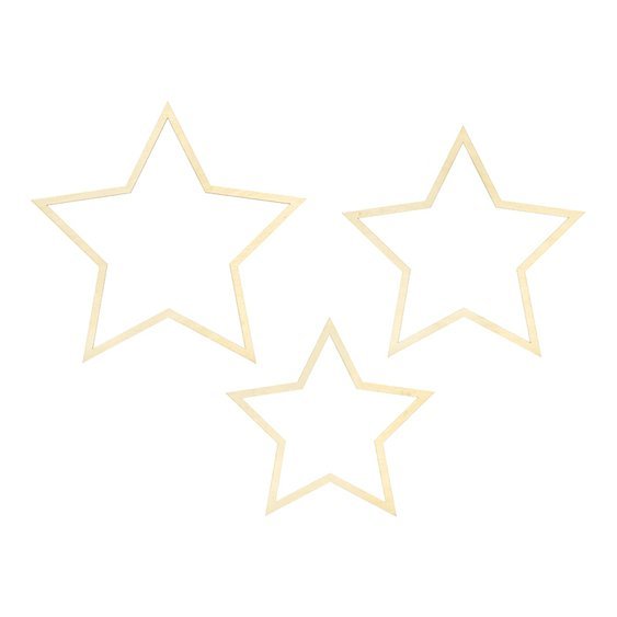 Dřevěná dekorace “Hvězdy”, 3 kusy - Obr. 1